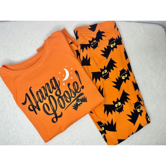 Old Navy 2 Piece Halloween Pajama Set Hang Loose Bats Kids XXL 14 Slim - Picture 1 of 5